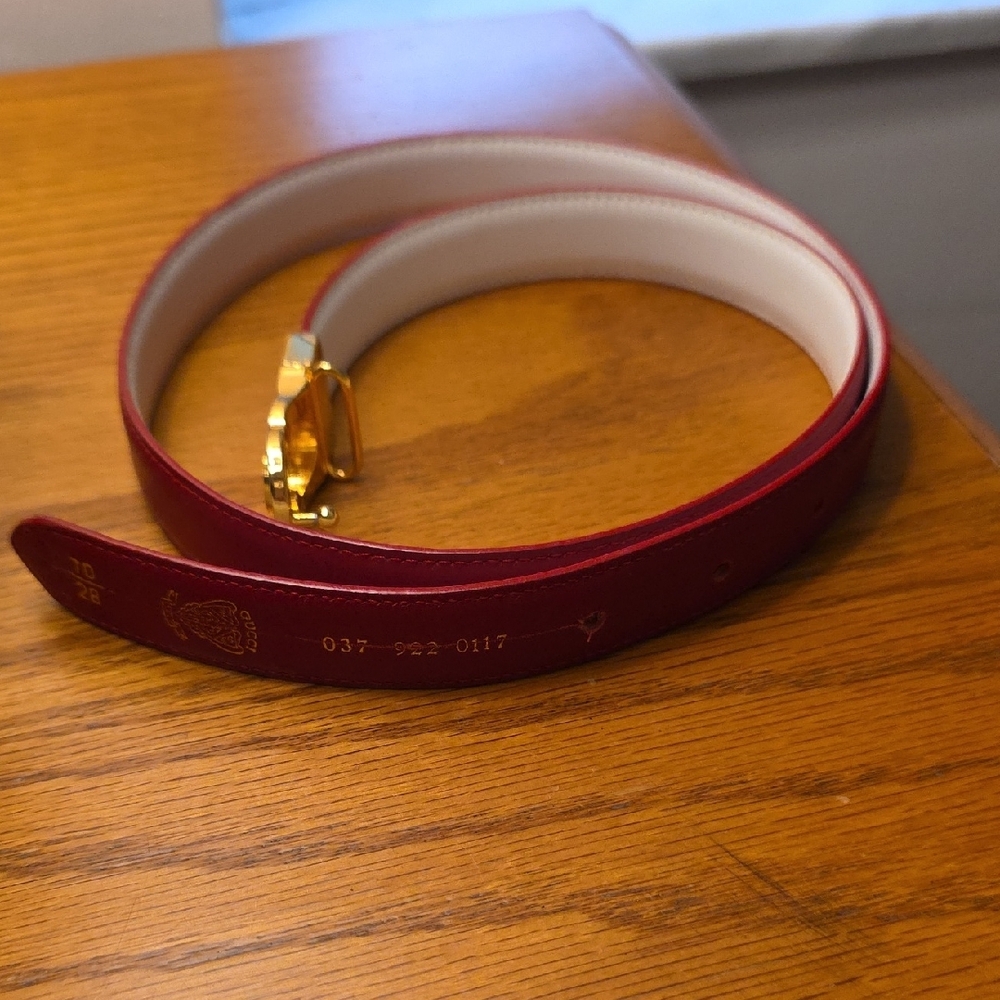 Gucci Women's Vintage Red Leather Belt (Size 70/28) - Picture 11 of 11
